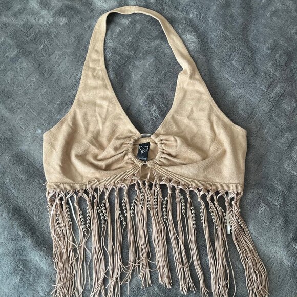 Windsor Beaded Fringe Halter Top – Western Vibes - Picture 1 of 2